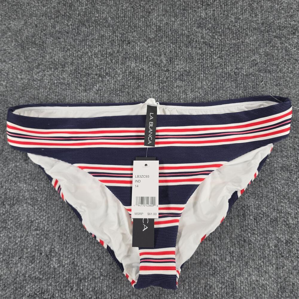 La Blanca Women's Bikini Bottom Size 14 Multicolor Abstract Print Side Tie Swim